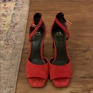 Marc Fisher Red 3.5” Suede Heels